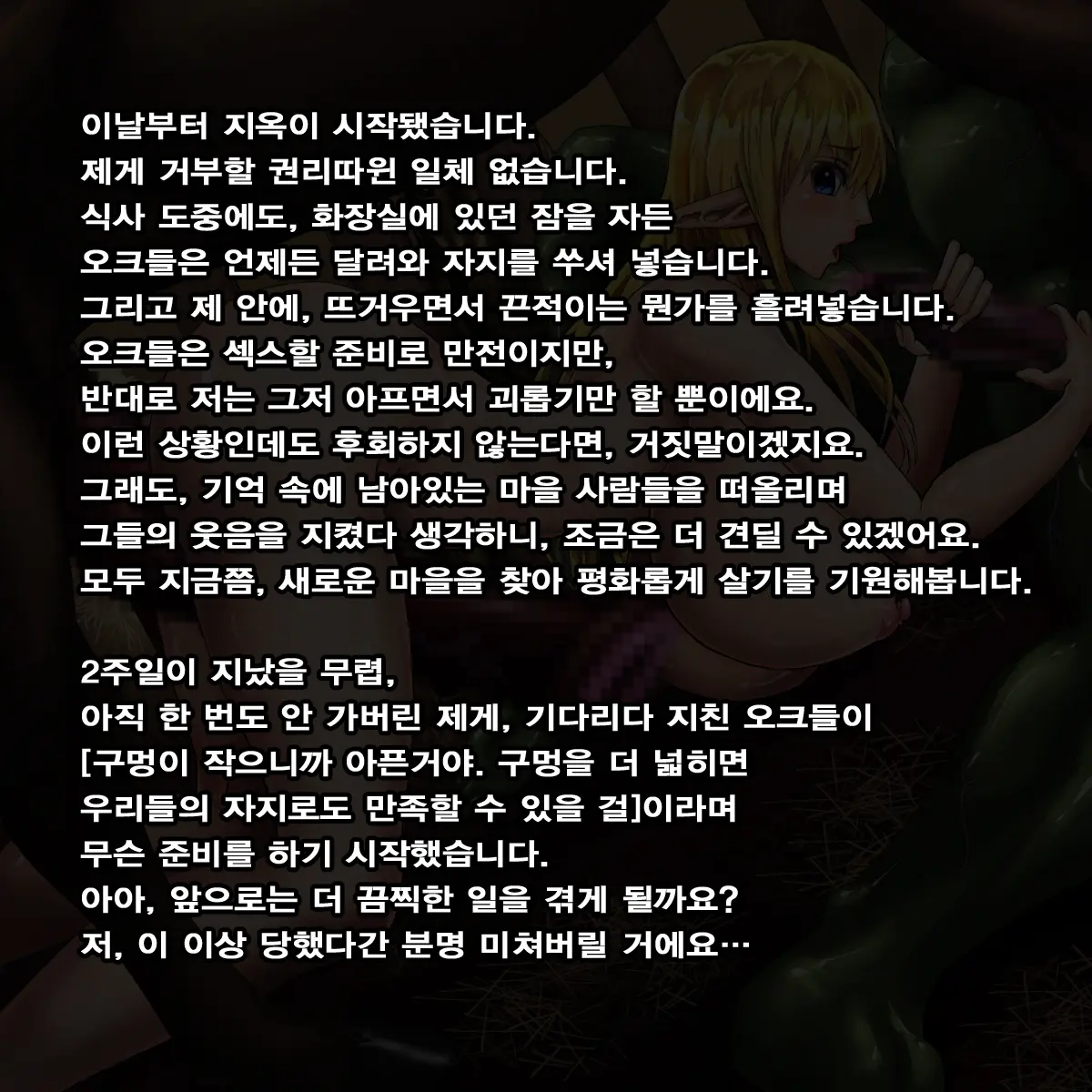 Shojo Elf Ga Orc No Mure Ni Tetteiteki Ni Rinkan Kakuchou Shokufun Choukyou Sarete Hentai Anabukuro Ni Kaihatsu Sareru Made No Monogatari
